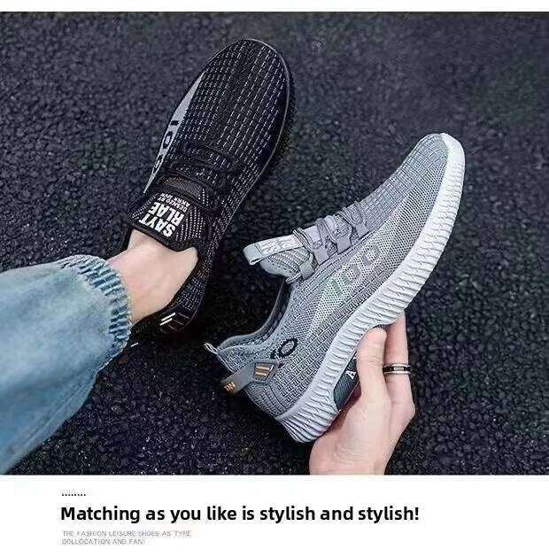 Fashionable and Versatile Sports Shoes, Men's Casual Shoes, Breathable Running Shoes, Outdoor Walking Train ing T ennis Shoes