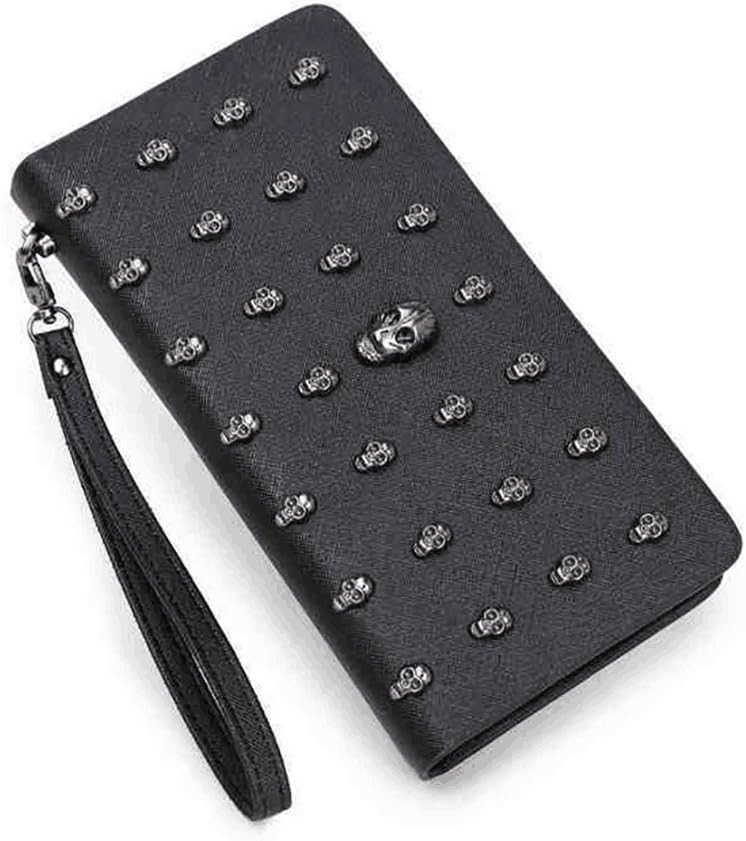Wallet Women Punk Style PU Long Highend Cross Pattern Wallet Purse Zipper Bag Handbag Skull PlatedZ250910