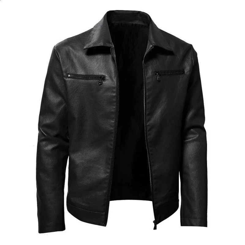 Men Quality Casual Pu Leather Coat Red Black Slim Rider Style Jacket Young Jackets y250910