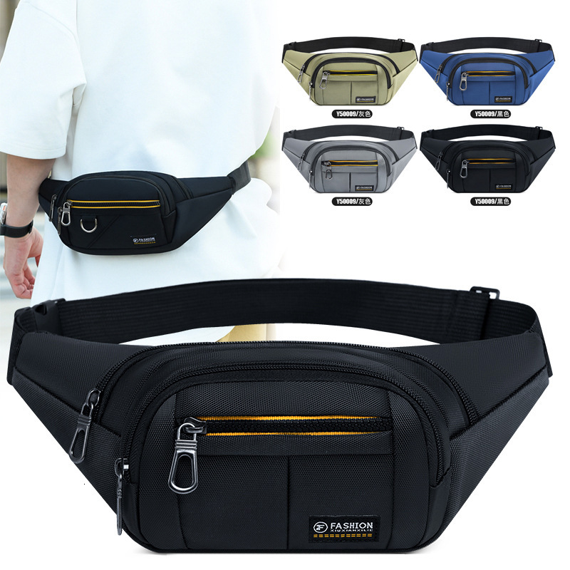 Foreign Trade New Men S Waist Bag Multi Layer Designer Bag Storage Phone Bag Trendy Single Shoulder Crossbody Bag Business Cashier Luxury Free Shippin