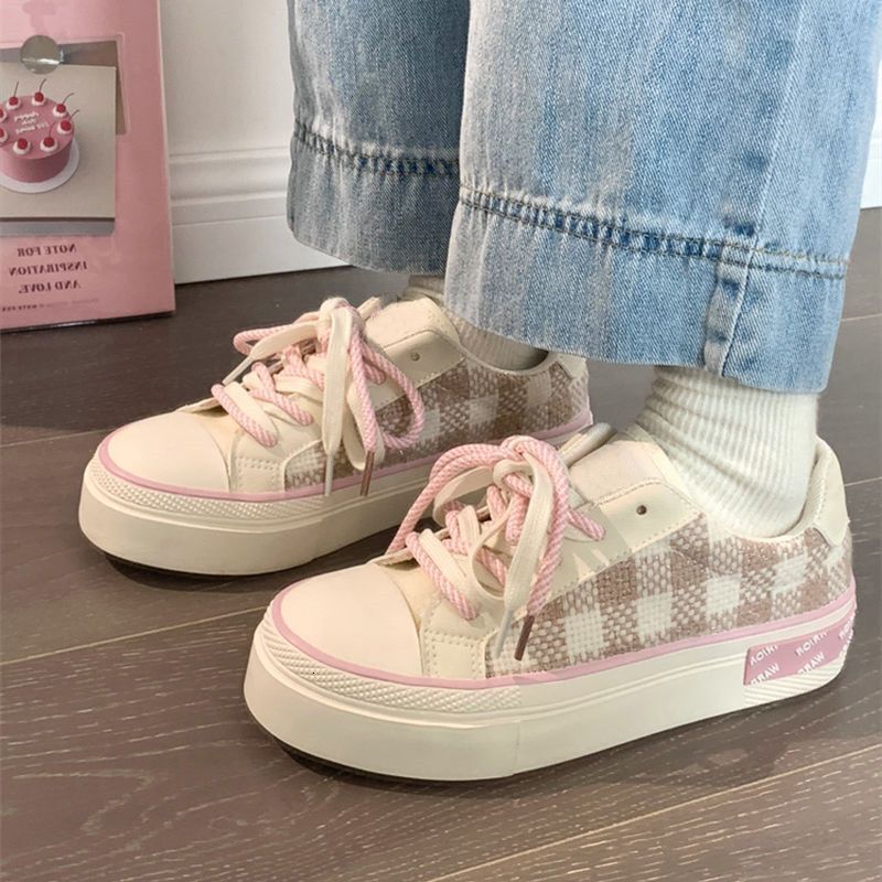 Women's canvas shoes autumn designer breathable women's shoes trend versatile student niche low top sports shoes breathable height increase