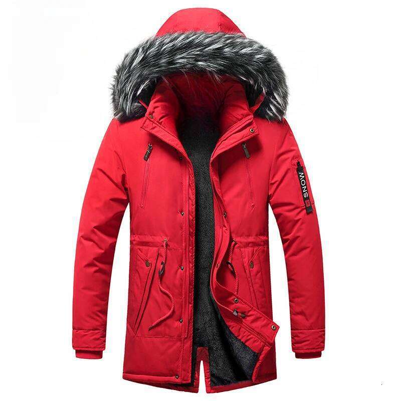 Designer Clothing 2025 Winter Warm Cotton Windproof Casual Parkas Coat Men Fur Collar Thicken Outwear Detachable Hat Jacket Male Luxury Bag