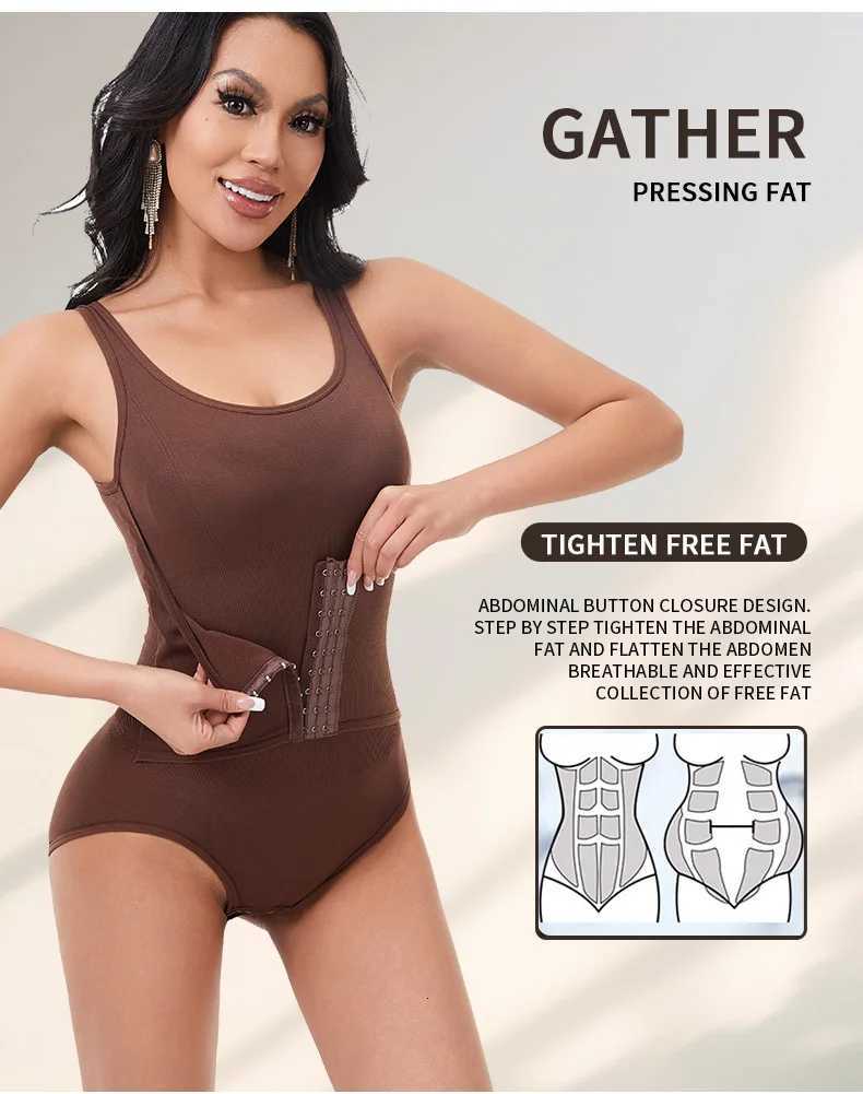 Women Shapewear Bodysuit Double Layer Tummy Control Triangle Cut Snap Crotch Butt Lift Waist Slimming Underwear W250910