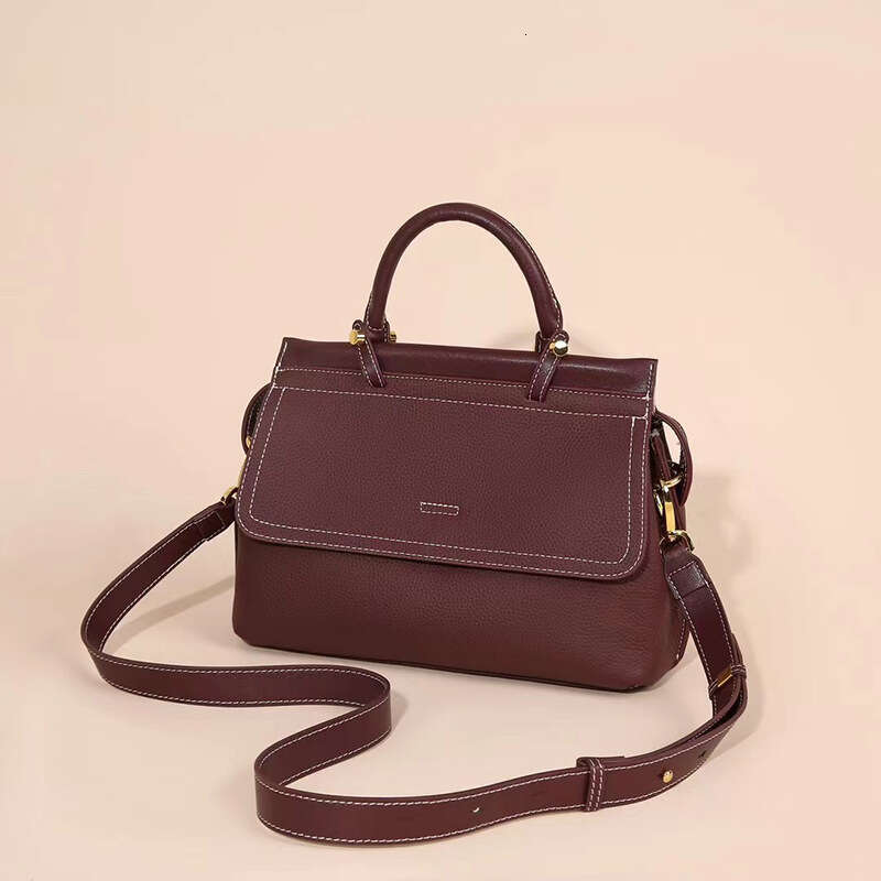 Top Layer Cowhide for Women New Genuine Leather Crossbody Messenger Bag Commuter Large Capacity Shoulder Briefcase