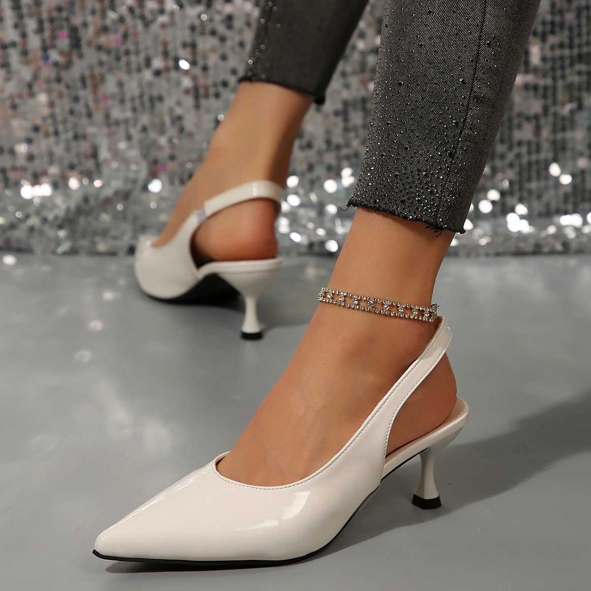 New in 2025 Pumps Footwear Elegant Women Heeled Shoes Fashion Buckle Strap Female Pointed Toe Slingbacks Ladies High Heels Shoes W250910