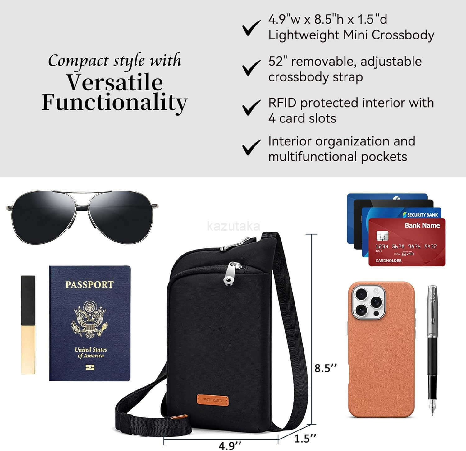 Women Crossbody Bag Nylon Cell Phone Purses Wallet Travel Pouch Shoulder Strap with Anti Theft Locking Zipper Z250910