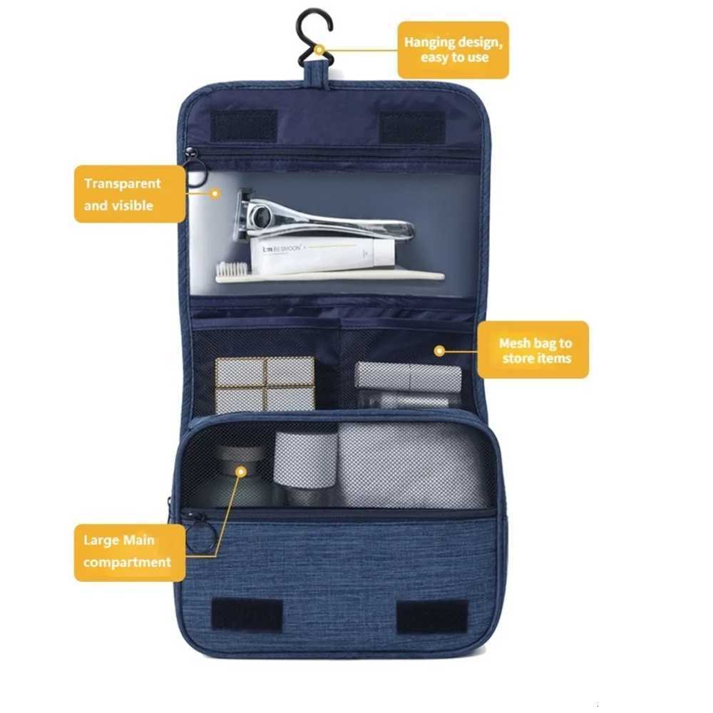 Portable Toiletry Washbag with Hanging Hook Waterproof Women Bathroom Cosmetic Storage Bag Large Capacity Travel Men Makeup CaseXJ250910