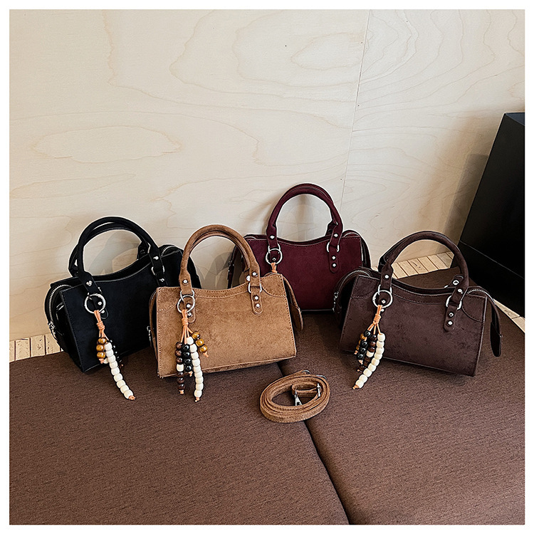 Free shipping designer Vintage Simple Fashion Suede Handbag Commuter Bag Small Square Bag Versatile High-end Feel Shoulder Bag Crossbody Bag