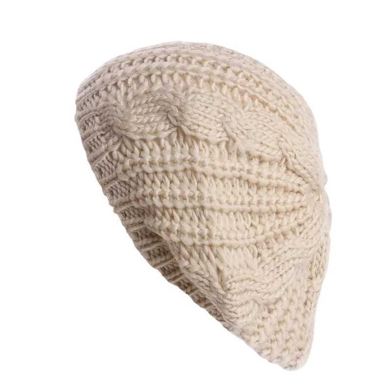 Winter Knitted Beanie Hat For Wen Lady s Twist knitting Beret Winter Solid Sklies Beanies G250910