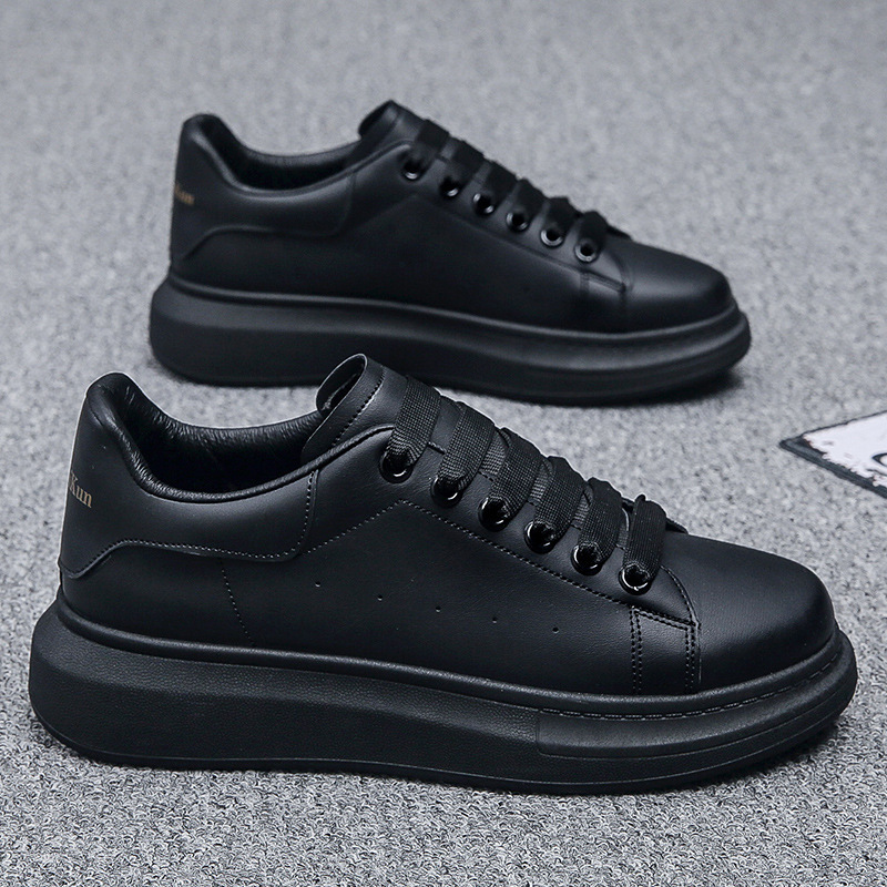 2025 outdoor white sneakers men's thick-soled Korean style trendy and versatile men's height-increasing breathable couple sports casual board shoes free shipping
