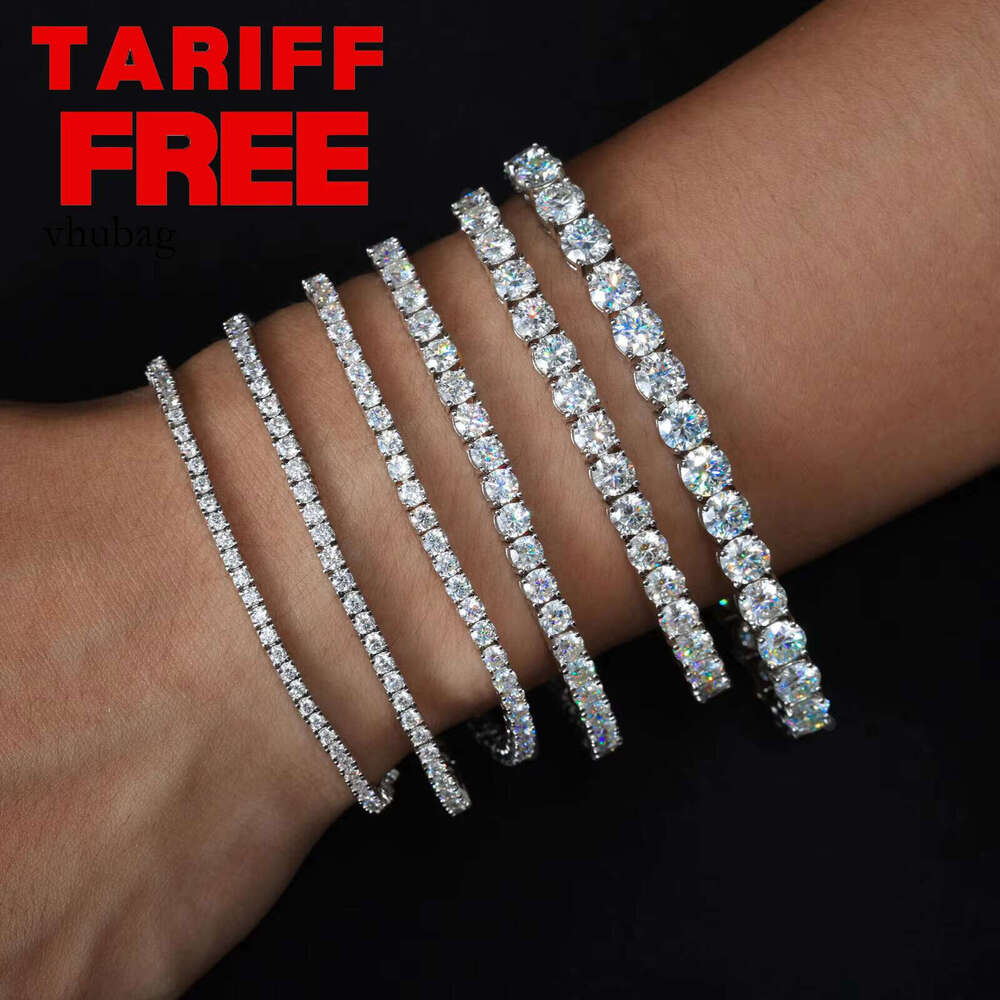 Fashion 2mm-6mm VVS Moissanite Dia Tennis Bracelet Womens Men Gold Sterling Sier Lab Grown Mossanite Jewelry