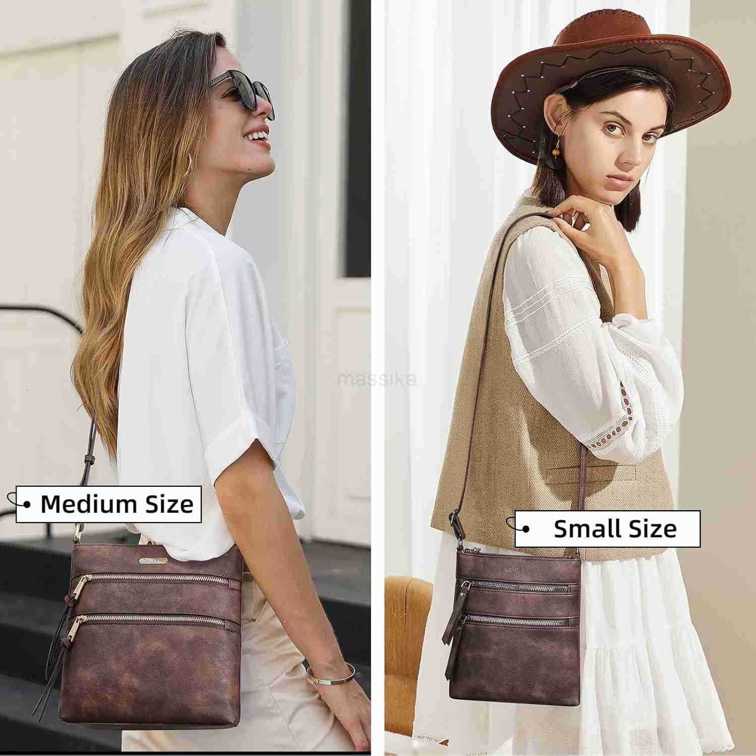 Crossbody Purses for Women Medium Size Zipper Pocket Adjustable Strap Soft Leather Womens Shoulder Handbags M250910