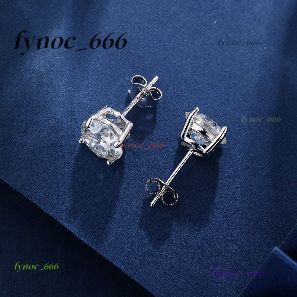 1.0CT 2CT 3ct Mossanite 925 Sterling Silver Earrings 4mm-8mm Classic Design VVS1 Moissanite Diamond Ear Stud for Men Women