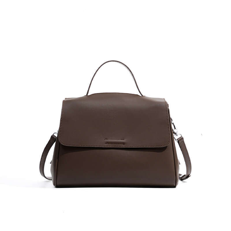 Fashion Large Camel Beige Solid Color designer Tote Second Layer Split Cow Leather Women's Handbag All-Match Daily-Use Shoulder Bag