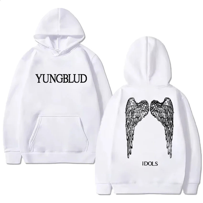 2025 in Idols Wings punk Grunge Hoodie Men YUNGBLUD Double Sided printed streetwear Unisex Sweatshirt 250909