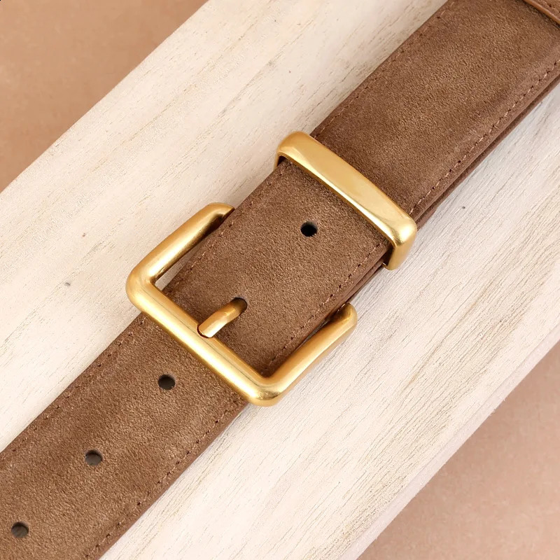 Real Leather Womens Belt Frosted Suede Leather Casual Pants Jeans and Skirts Decorated with Highend Belt 250910