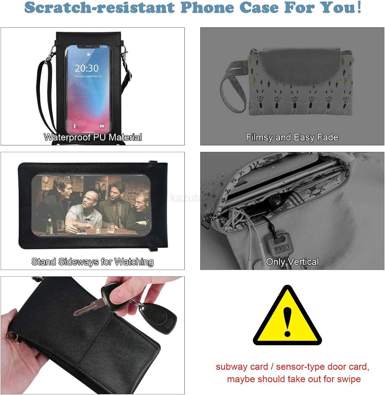 Small Phone Purse Crossbody Wallet iPhone Crossbody Bag with Shoulder StrapWaterproof Phone Wallet Case with Touch Screen Window up to 67 inch Smartph