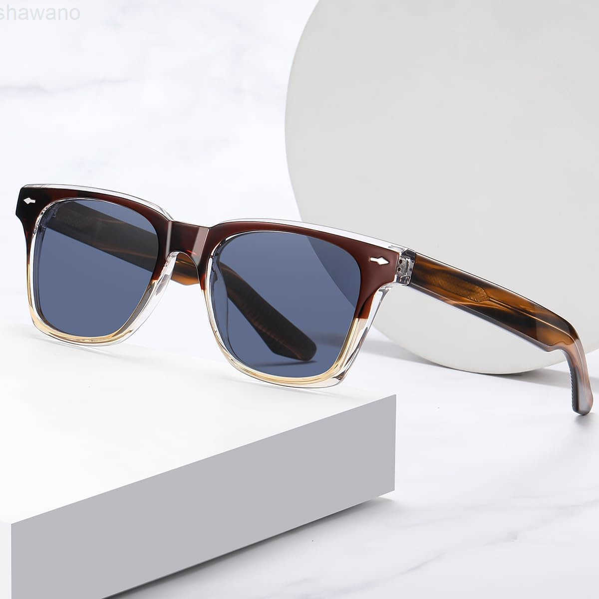 Square Sunglasses Vintage Classic Sun Glasses Polarized UV400 Lens Eyewears for Men EyeglassesW250910