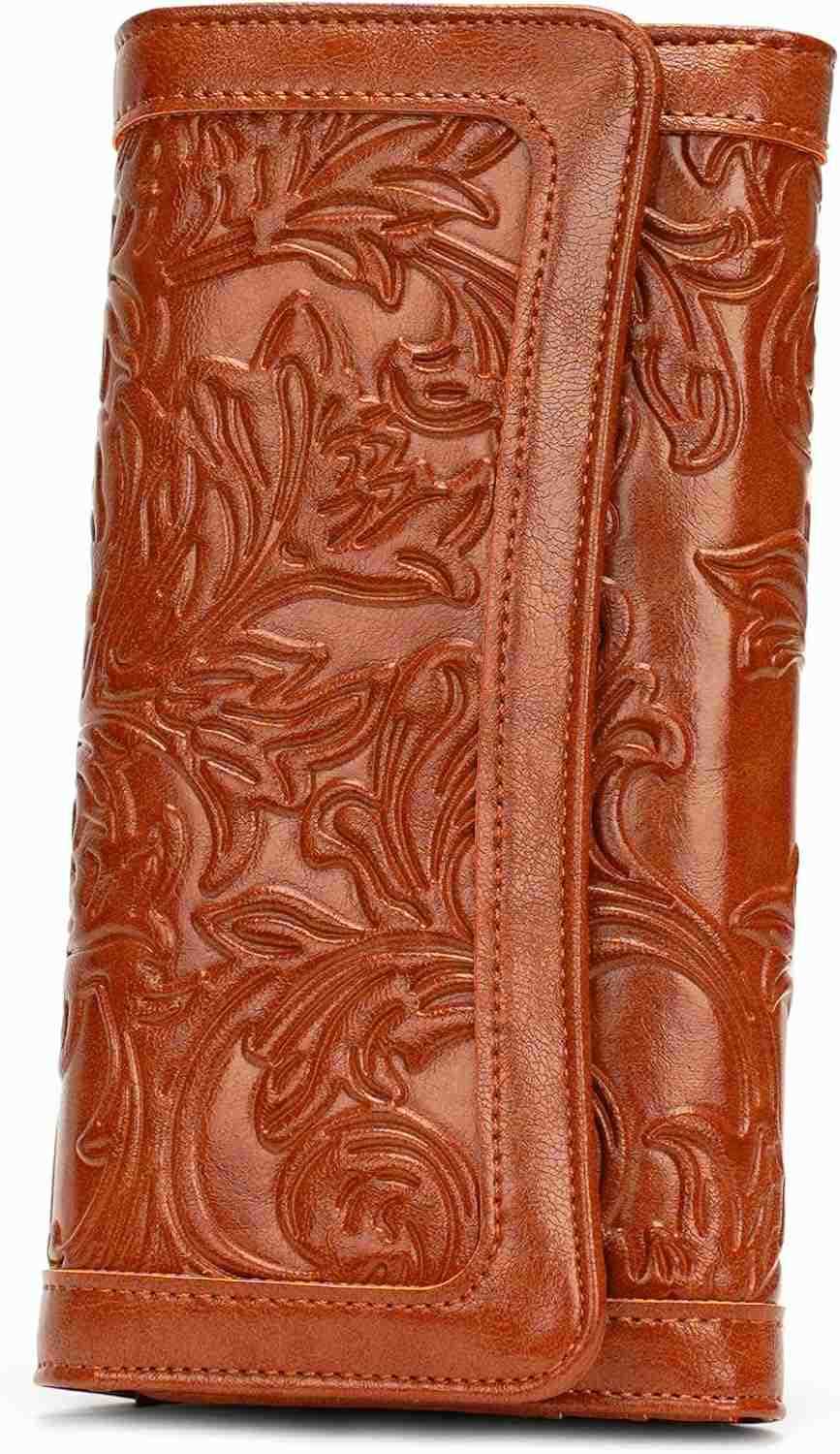 Womens Wallet Leather RFID Blocking Trifold Ladies Purse Embossed long Clutch Card Holder Phone Checkbook OrganizerZ250910