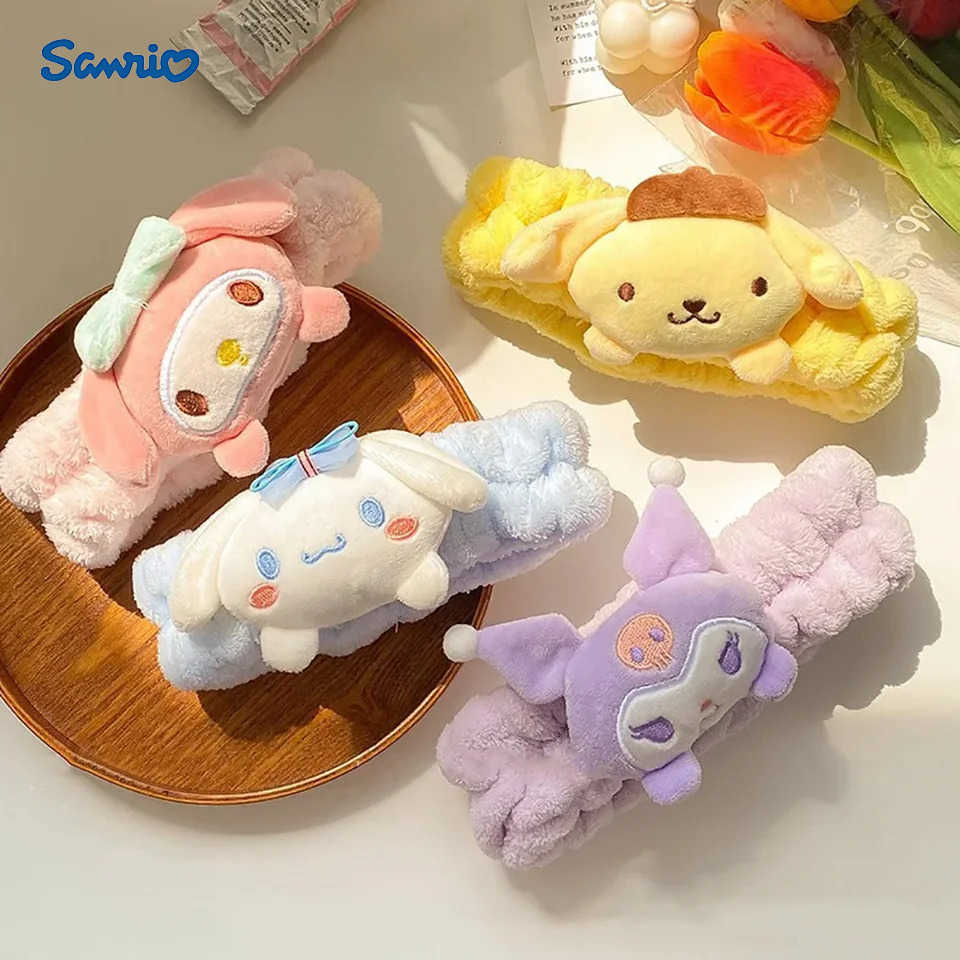 Sanrio Cute Sanrio My Melody Kawaii Headband with Cinnamoroll & Kuromi Design - Soft Non-Slip Elastic for Girls