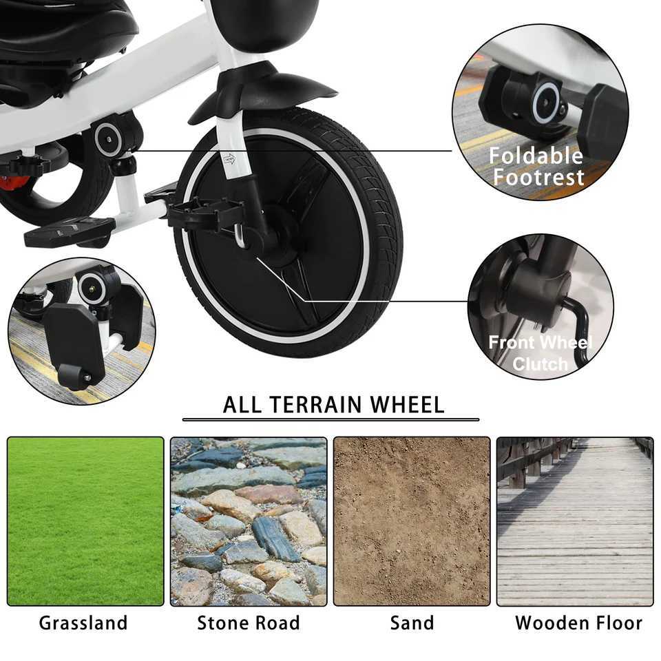 Ubravoo Baby Stroller Tricycle Ride Bike 5in1 Adjustable Canopy Sitting LyingCeleri Disassembly Assembly15 Years W250910