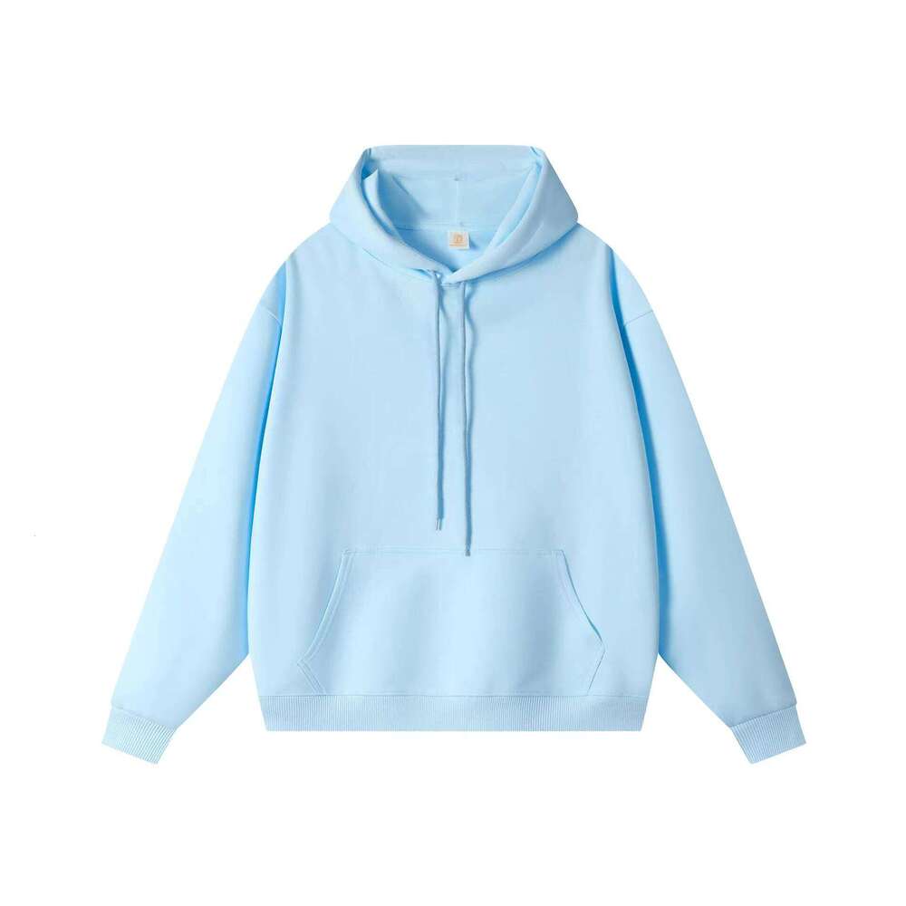 Men's 350g Pullover Casual Loose Blank Solid Color Drop Shoulder Unisex Hoodie