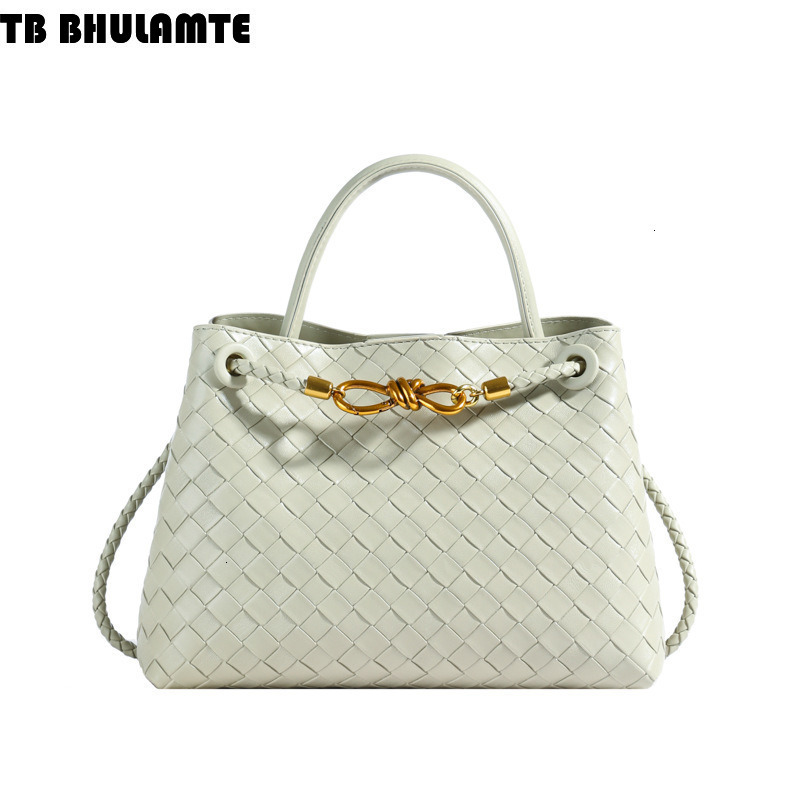 Free Shipping Designer Luxury Bag Bag 2025 New Women's Bag Niche High-end Metal Rope Buckle Woven Shoulder Bag Fashion Versatile Retro Commuter B