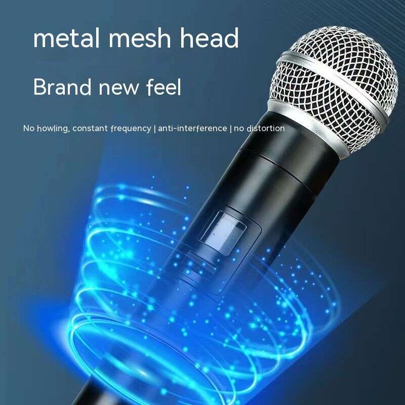 Wireless System UHF Professional Dual Handheld Dynamic Cordless Microphone Set With LCD Display For Party