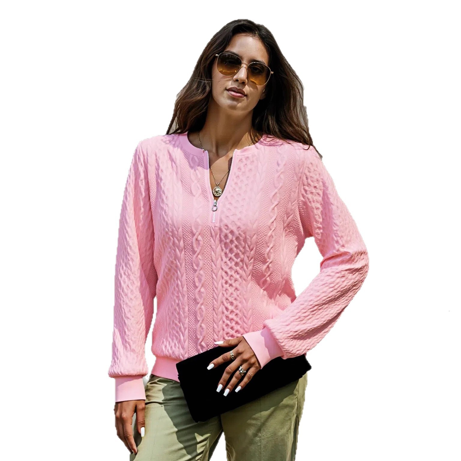 2025 Autumn/Winter New Hot Selling Women's Long Sleeve design Round Neck Solid Color Jacket Sportswear Designer Women's Top