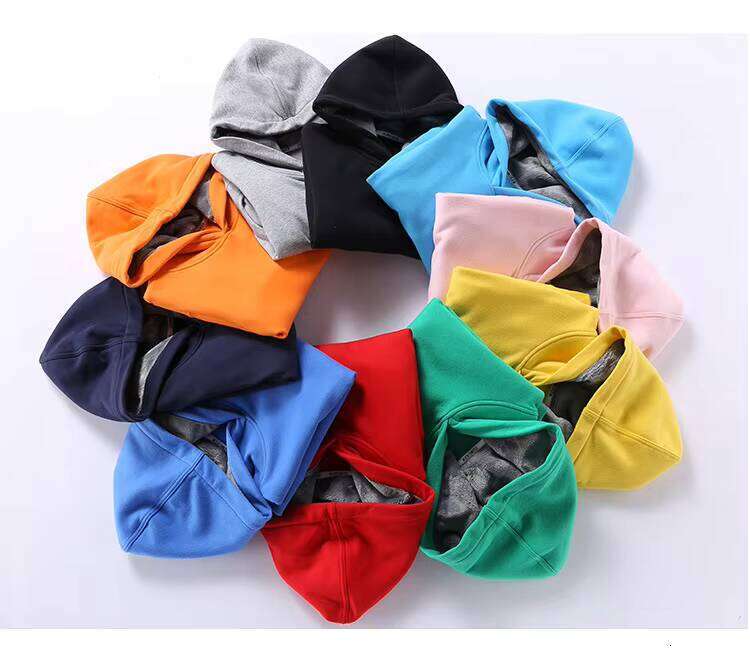 400gsm Heavyweight Wool Vet Cotton Hoodie Men's Oversized Sweatshirt Drop Shoulder Puff Print Solid Color