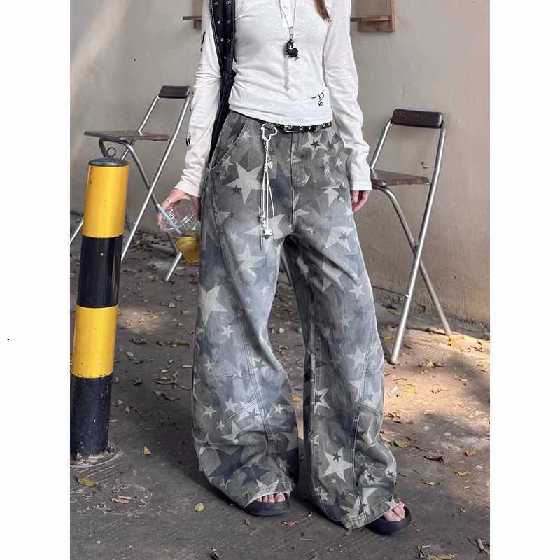 ZHIZOU Women Y2k Camouflage Cargo Jeans Harajuku 90s Vintage Baggy Star Denim Trousers Japanese 2000s Style Oversize Jeans Pants Z250910