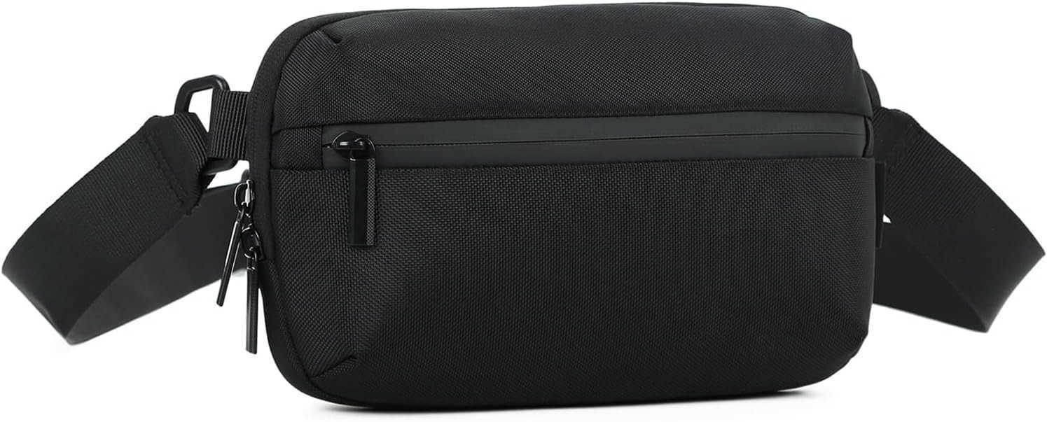 Crossbody bag Small Sling Bag Fanny Packs for Men WomenCross Body Fashion Waist PacksPhone Chest Shoulder Pack Black Belt Bag with Adjustable Strap Bl