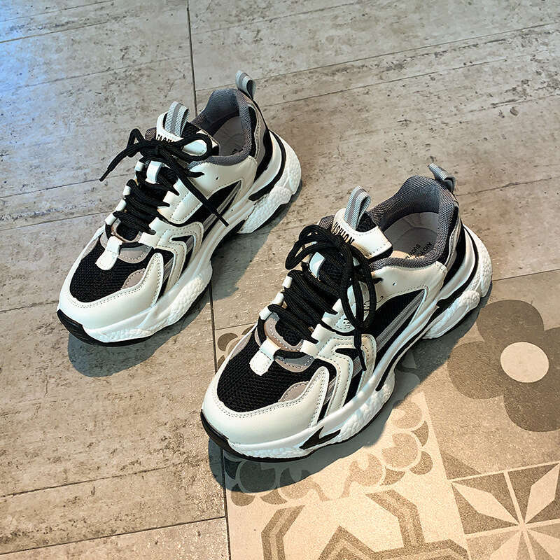 Super Popular Shoes Sneakers 2025 Spring New Campus Thick Sole Height Increasing Lightweight Ins Style for Women
