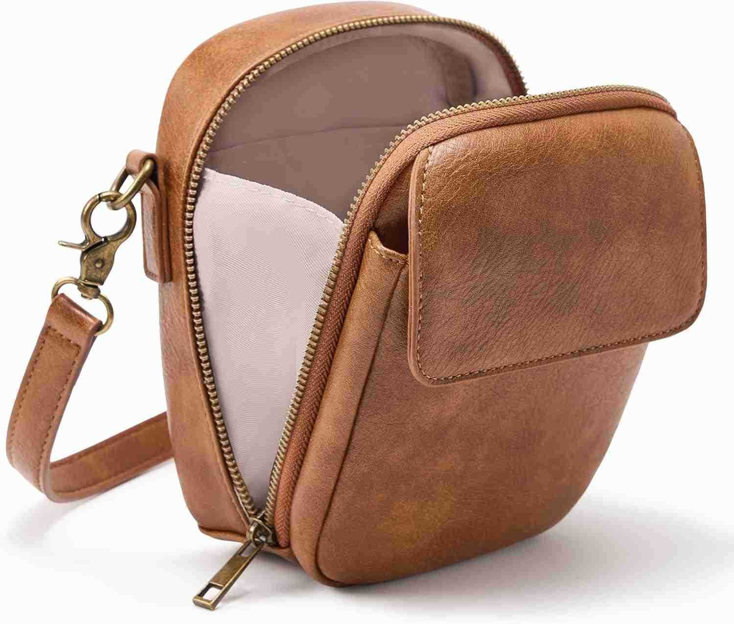 Small Crossbody Bag Vegan Leather Cell Phone Purse for Women Vintage Wallet Bag with Card Slots Z250911
