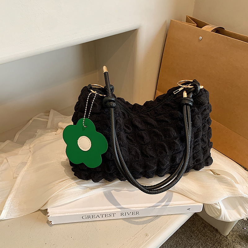 Pleated Large Capacity Fashion Free Shipping Korean Style Solid Color Fresh Knot Luxury Bag Shoulder Strap Designer Bag Small Bag For Women New Crossb