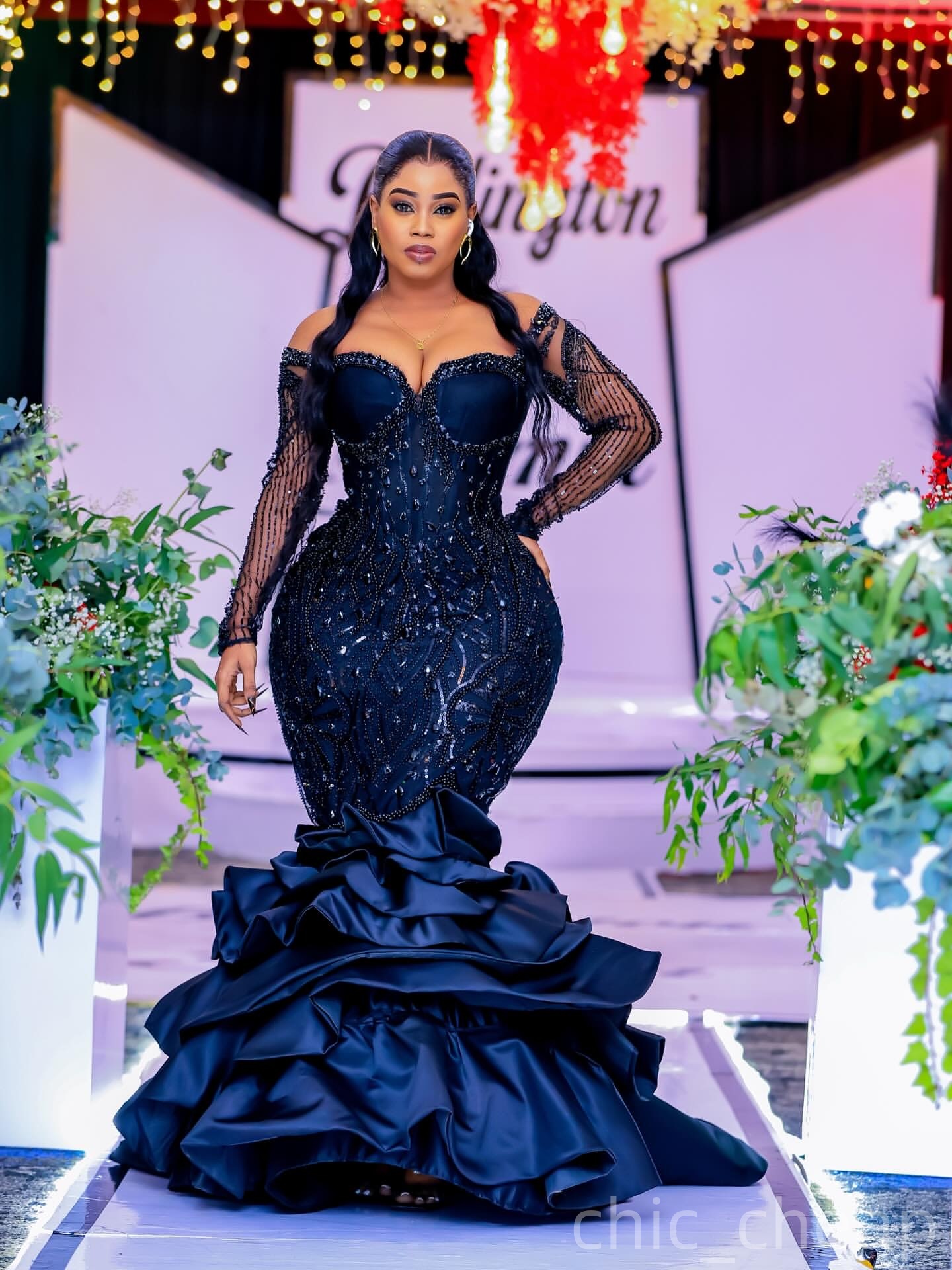 Mermaid Dark Navy Prom Dresses 2025 Crystals Beaded Sequined Satin Evening Formal Party Second Birthday Engagement Gowns Plus Size Dress For Special O