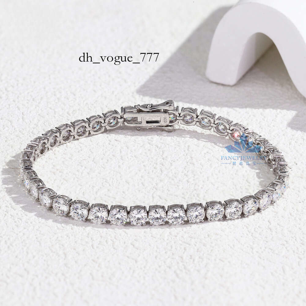Sier D VVS Moissanite Tennis Women Various Sizes 2mm-6.5mm Gold Plated Bracelet Bangle for Gift or Wedding