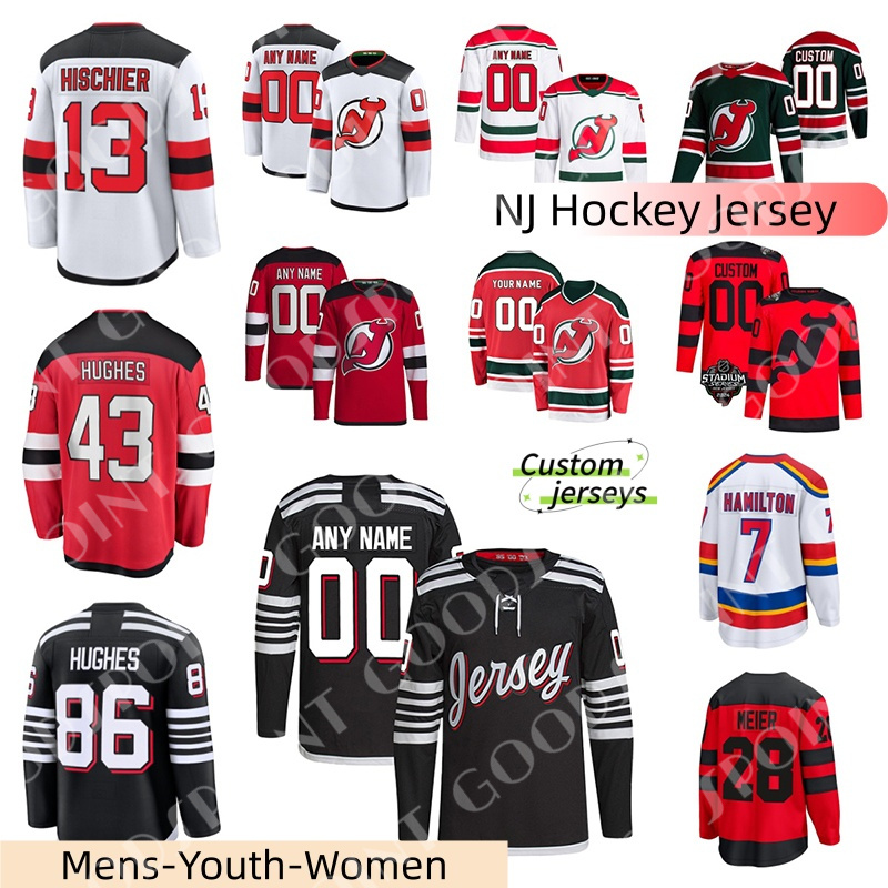 NJ jersey Lazar Jesper Bratt New Jersey #86 Hughes DevilsS Hockey Jersey Luke Hughes #13 Hischier Hamilton Jacob Markstrom Ondrej Palat Jake Allen 2025 mens Jerseys