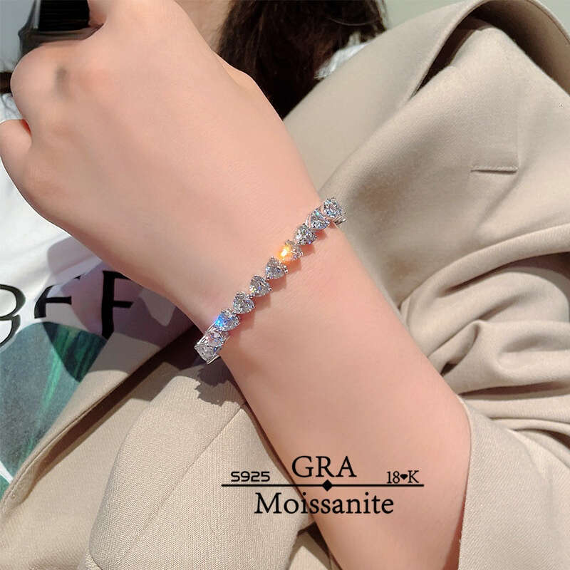 S Sier Green Dia Tennis Bracelet Both Men Women's Factory Wholesale Elegant Moissanite Bracelets Bangles