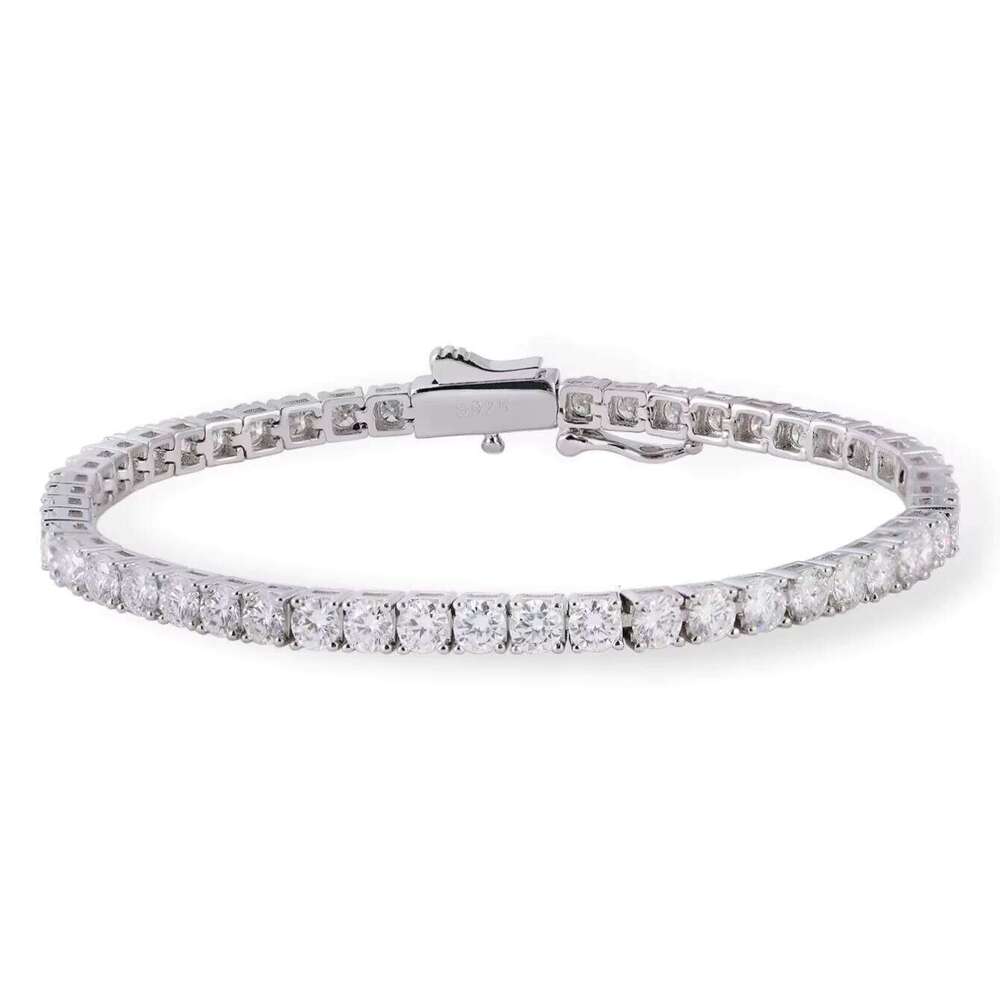 S Sterling Sier Moissanite Tennis Bracelet European and American Fashion Versatile Ins Style High-end Shining Jewelry