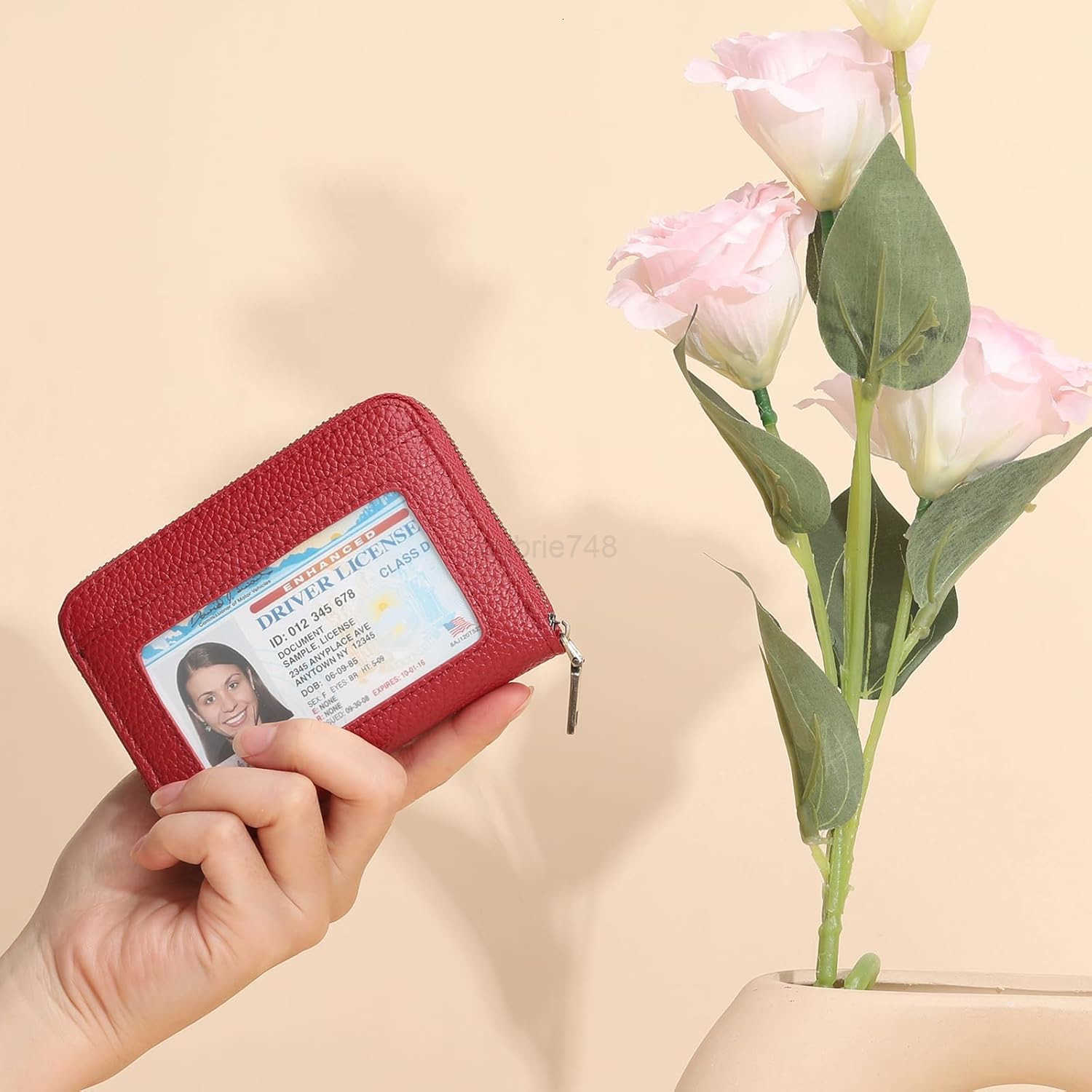 Leather Wallet Women RFID Blocking Small Compact Wallets CARD Holder with ID WindowZ250911