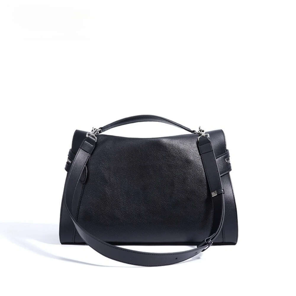 2026 Long Zipper Open Design Quality Commuter Shoulder Messenger Bag Blue Beige Full Grain Cow Leather Women Handbag Large