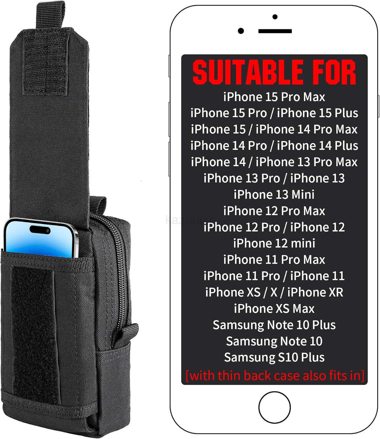 MultiPurpose Tactical Molle Pouch Waist Bag for Mobile Phone Belt Pouch Holster Cover Case for iPhone 16 Pro Max16 Pro1615 Pro Max14 Pro Max13 Pro Max