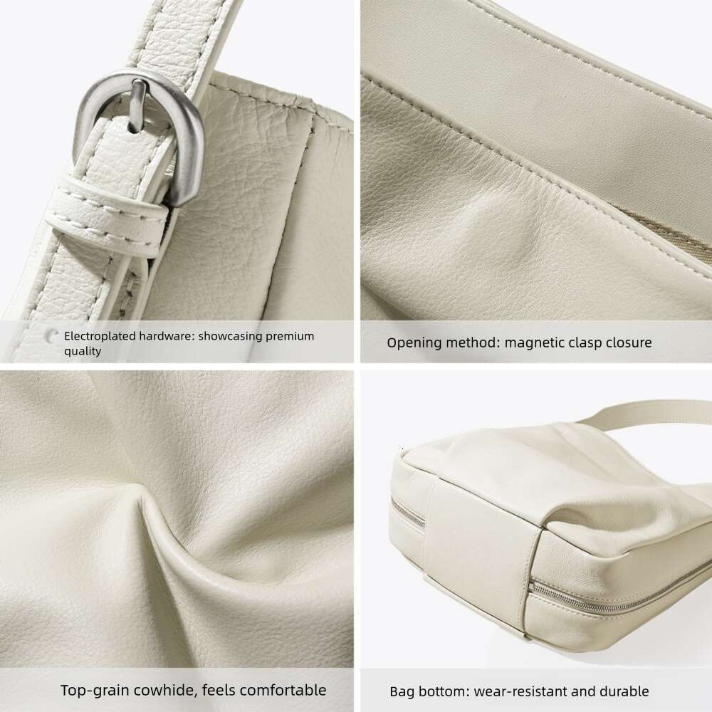 Luxury bag Trendy Fashion for Women High End Genuine Leather Shoulder Commuting Underarm Bag Simple Versatile Bucket