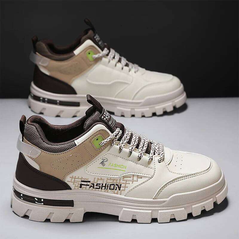 Men's workwear boots four season new anti slip soft sole comfortable labor protection shoes outdoor casual high top sports boots