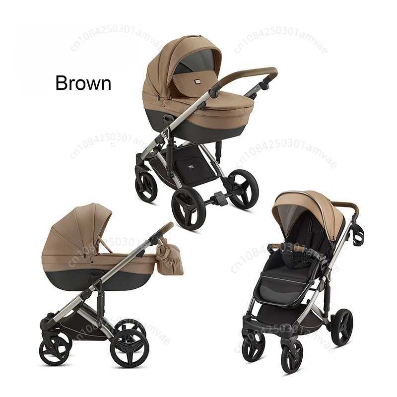 Deluxe Baby Stroller 2 in 1 High View Comfortable Baby Stroller Foldable Portable Travel Baby Carriage with Mother Bag W250910