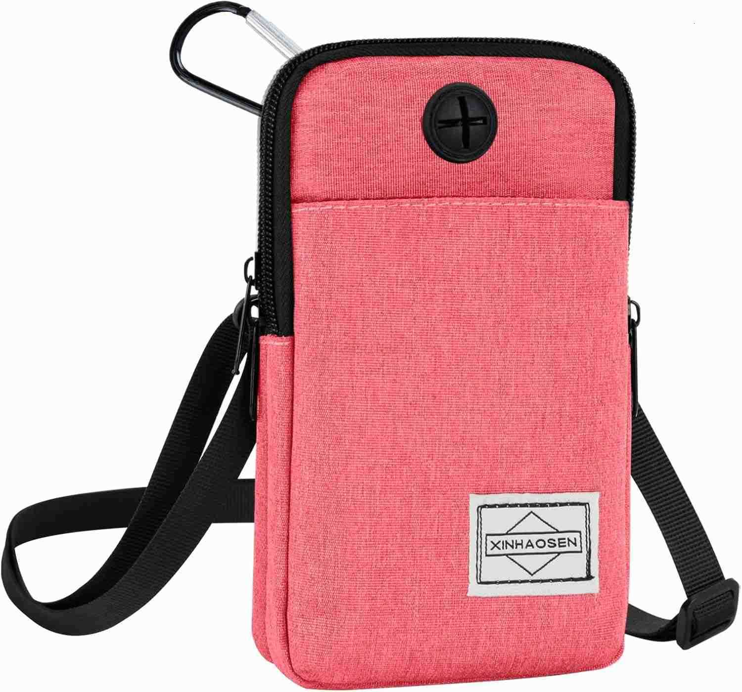 Cell Phone Purse Waist Pack Bag Travel Crossbody Bag Wristband Sport Armband Wallet with Removable Shoulder Strap Black Z250910