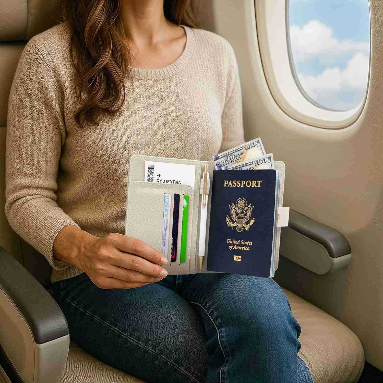 Beautiful Passport Holder for Travel Cute Cover with Pen Holder to Keep Your Travel Documents Organized Safe Quality Passport Wallet for Women Men and