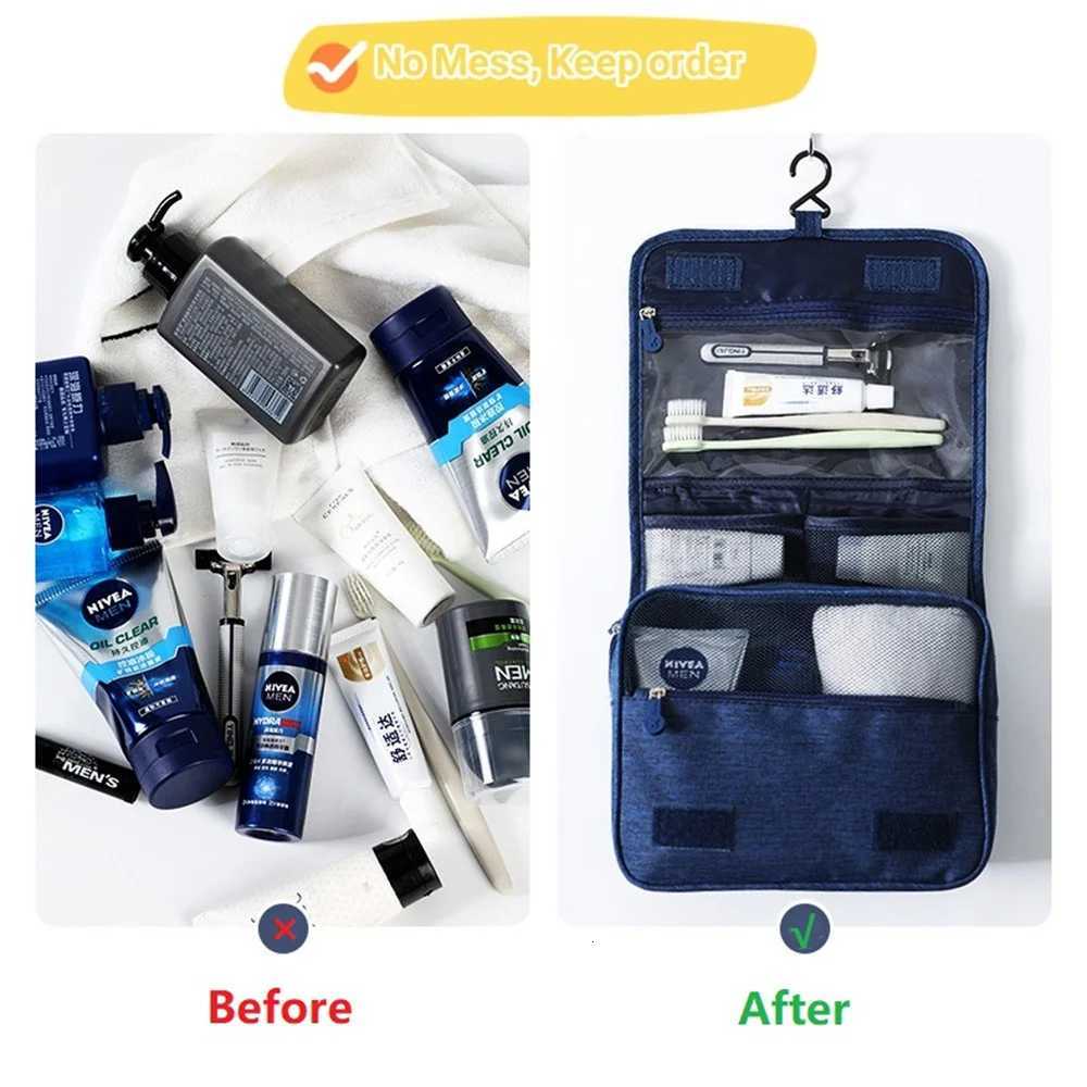 Portable Toiletry Washbag with Hanging Hook Waterproof Women Bathroom Cosmetic Storage Bag Large Capacity Travel Men Makeup CaseXJ250910