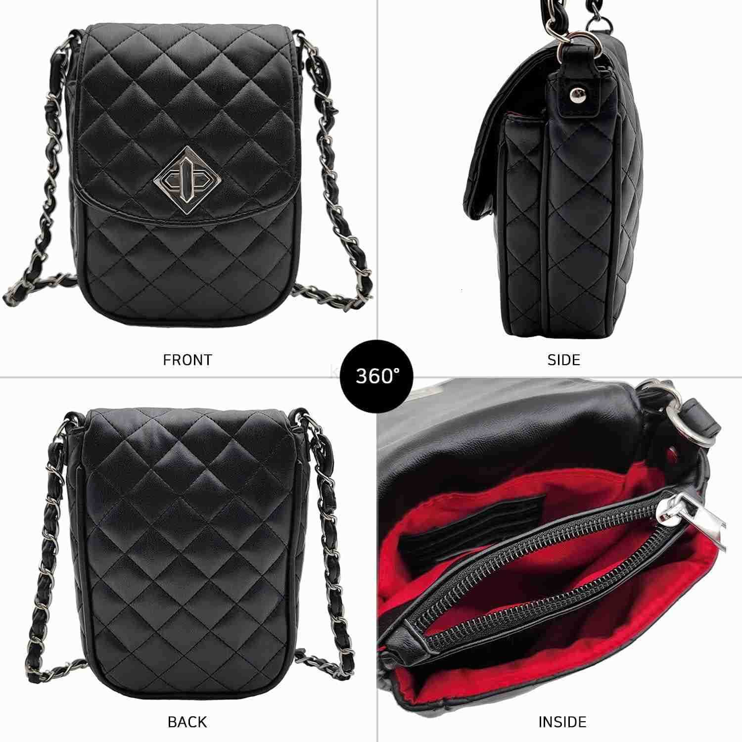 Phone Crossbody Bags for Women Small Vegan Leather Mini Shoulder Wallet Card Quilted Purse Z250910